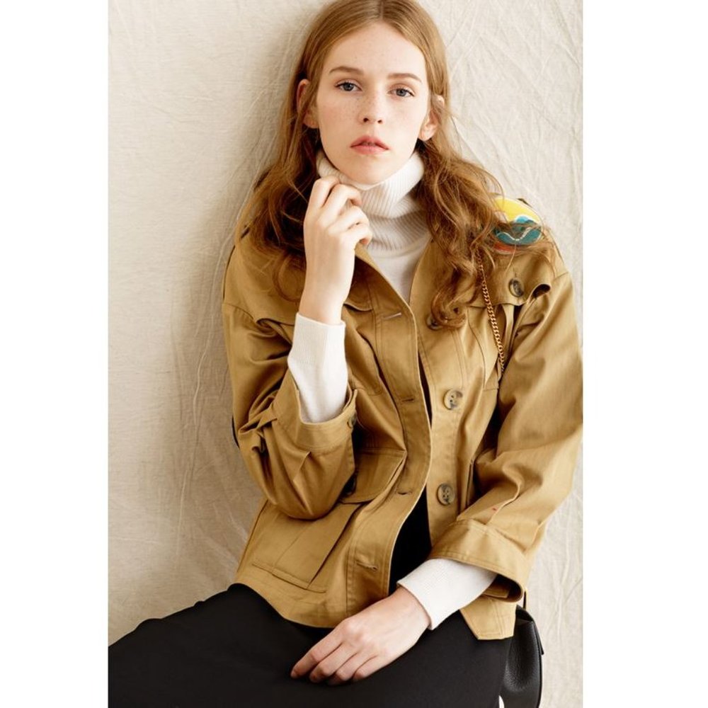Embroidered Patched Utility Jacket Short Trench 6